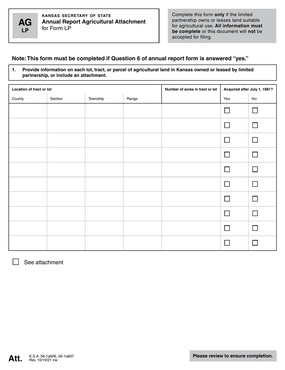 Form LP50 Limited Partnership Annual Report - Kansas, Page 3