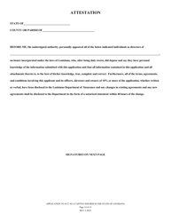 Application to Act as a Captive Insurer in the State of Louisiana - Louisiana, Page 14