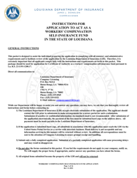 Document preview: Application to Act as a Workers' Compensation Self-insurance Fund in the State of Louisiana - Louisiana