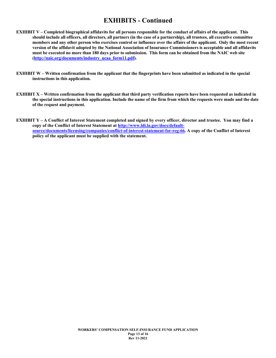 Application to Act as a Workers Compensation Self-insurance Fund in the State of Louisiana - Louisiana, Page 13