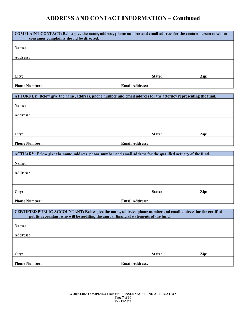 Application to Act as a Workers Compensation Self-insurance Fund in the State of Louisiana - Louisiana, Page 7