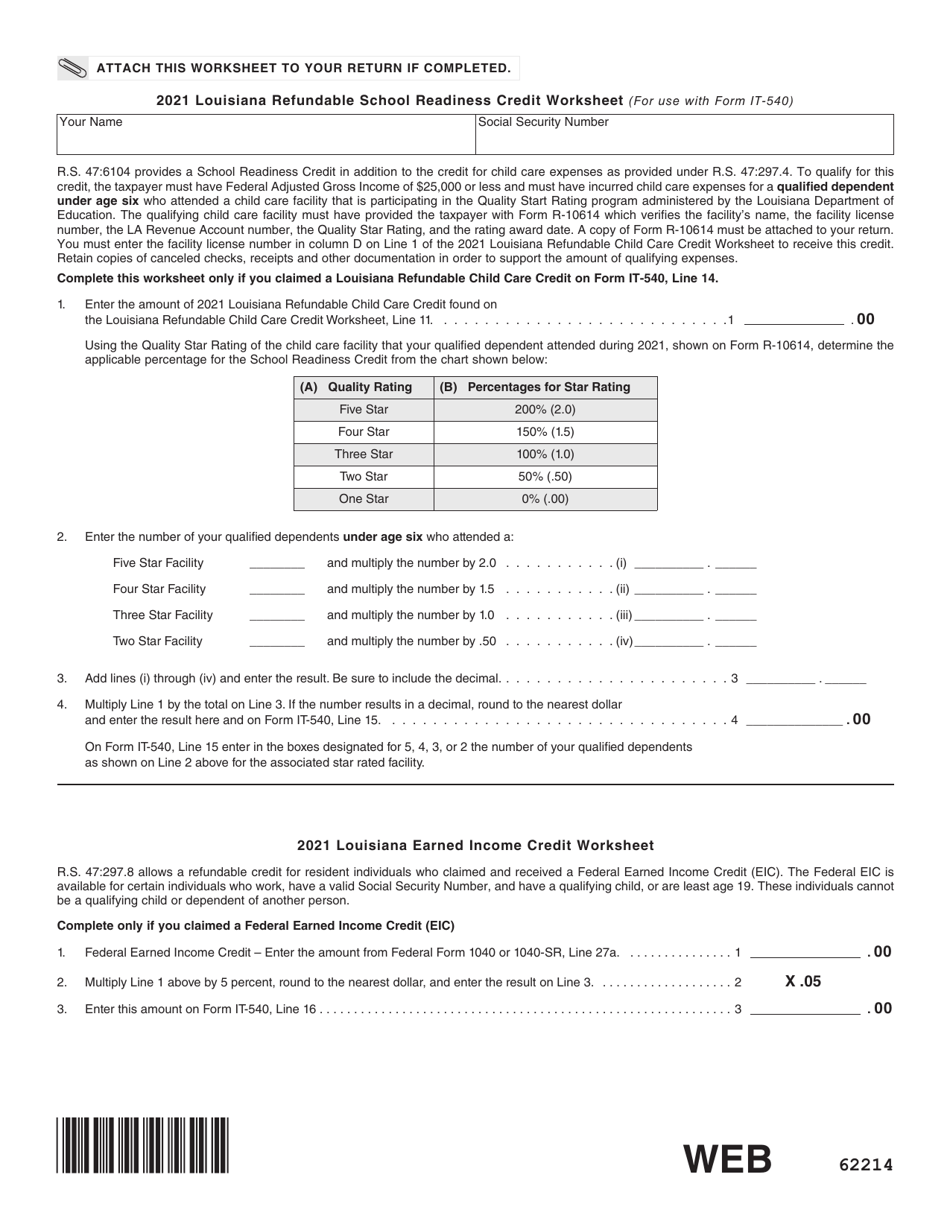 Form IT-540 Louisiana Resident Income Tax Return - Louisiana, Page 15