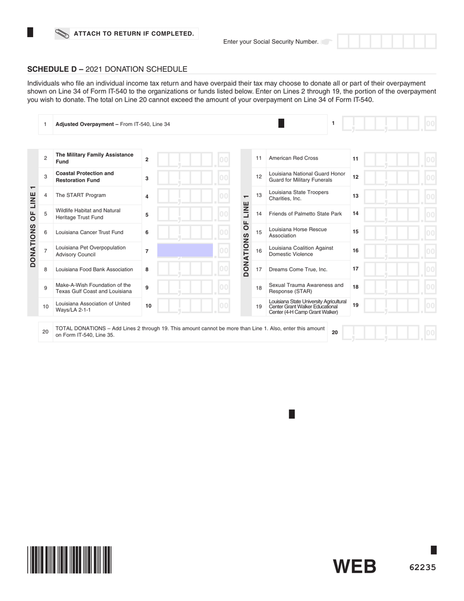 Form IT-540 Louisiana Resident Income Tax Return - Louisiana, Page 7