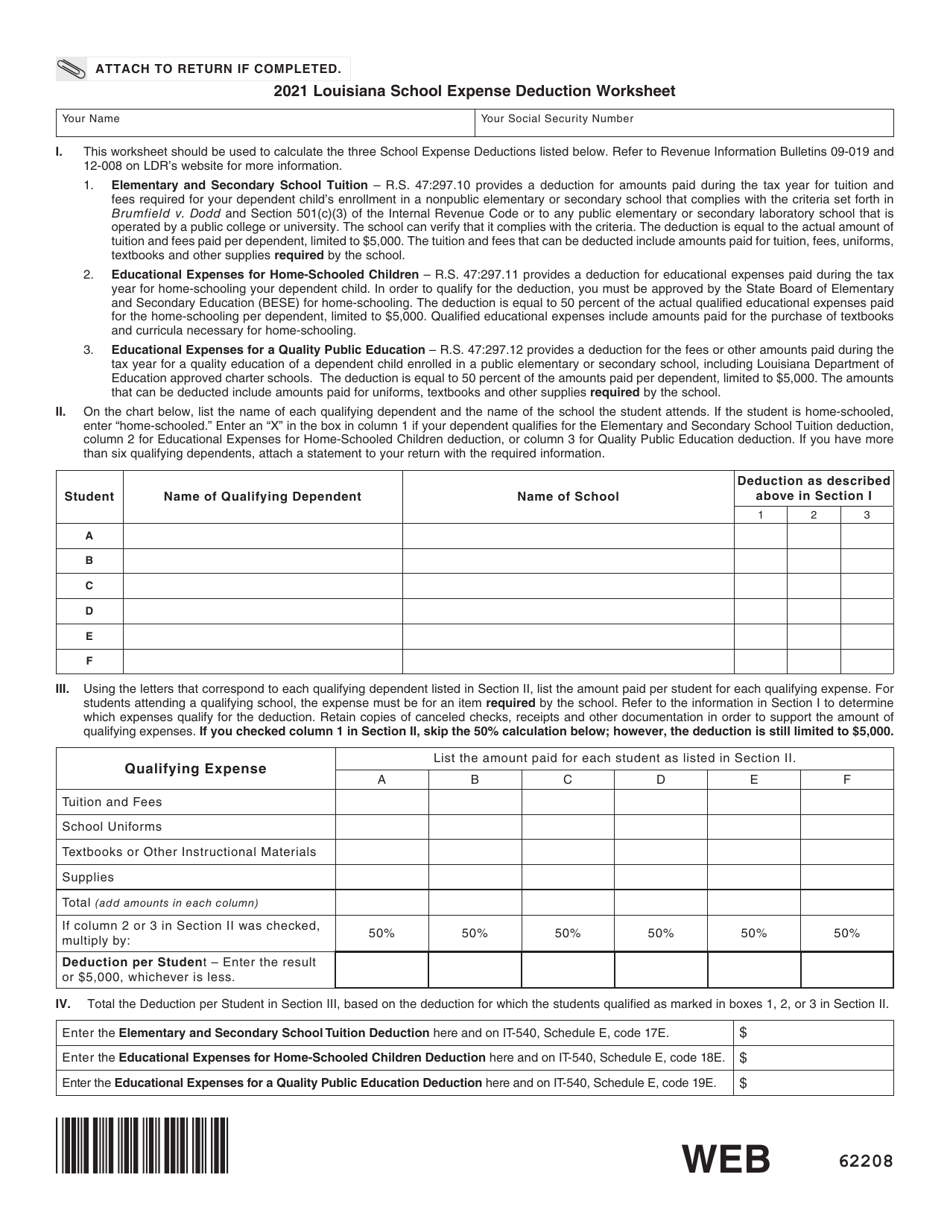 Form IT-540 Louisiana Resident Income Tax Return - Louisiana, Page 9