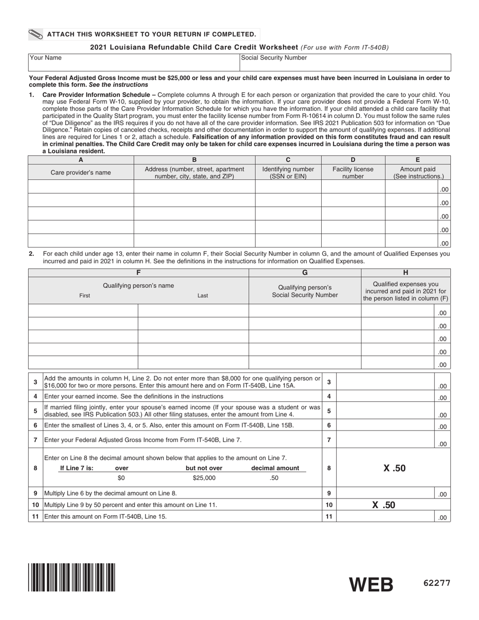 Form IT-540B Louisiana Nonresident and Part-Year Resident - Louisiana, Page 13