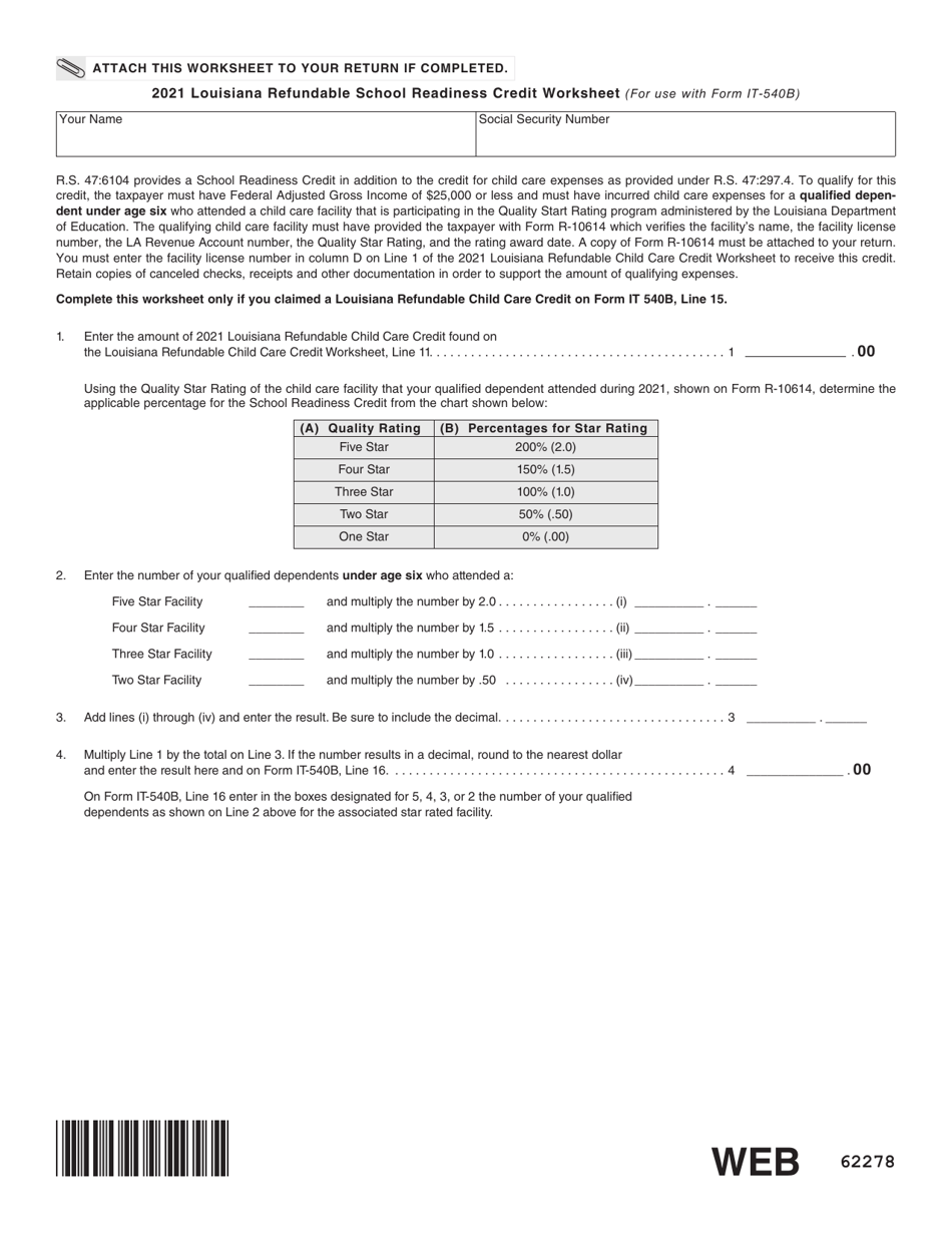 Form IT-540B Louisiana Nonresident and Part-Year Resident - Louisiana, Page 14