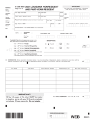 Form IT-540B Louisiana Nonresident and Part-Year Resident - Louisiana