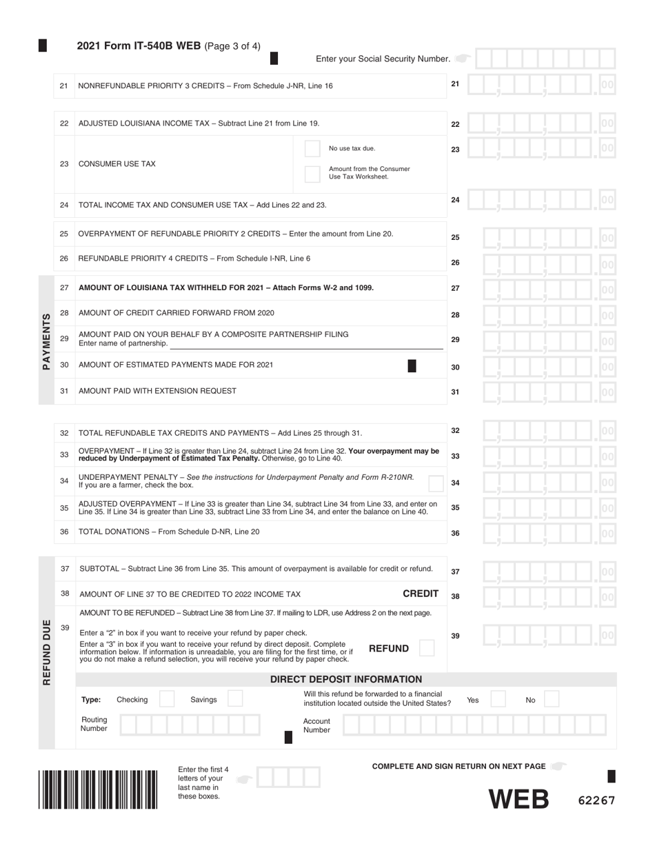 Form IT-540B Louisiana Nonresident and Part-Year Resident - Louisiana, Page 3