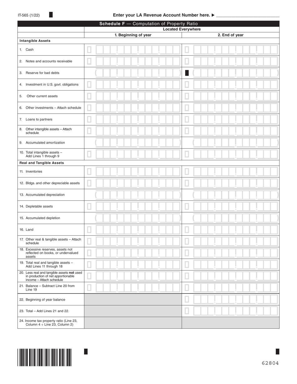 Form IT-565 Partnership Return of Income - Louisiana, Page 4