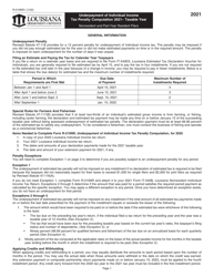 Instructions for Form R-210NR Underpayment of Individual Income Tax Penalty Computation - Non-resident and Part-Year Resident - Louisiana