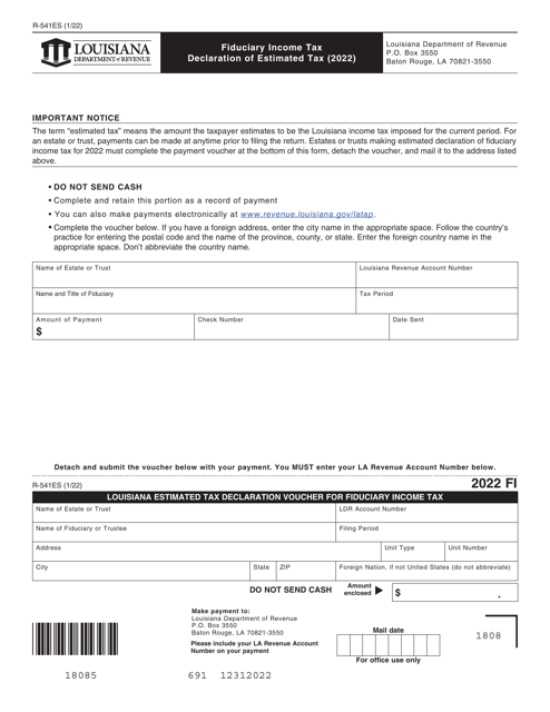 Form R-541ES 2022 Printable Pdf