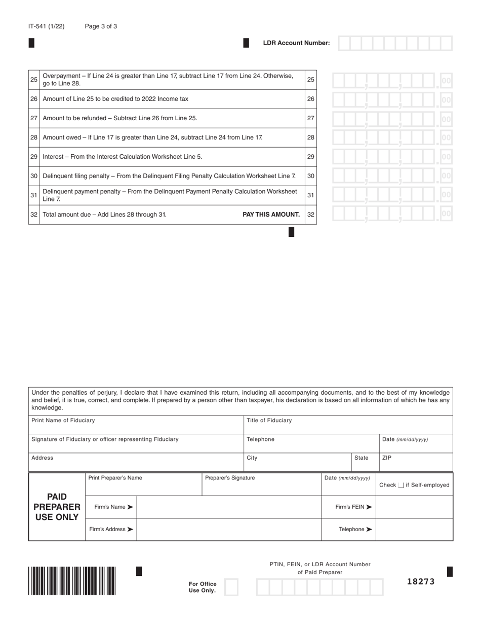 Form IT-541 Fiduciary Income Tax Return - Louisiana, Page 3