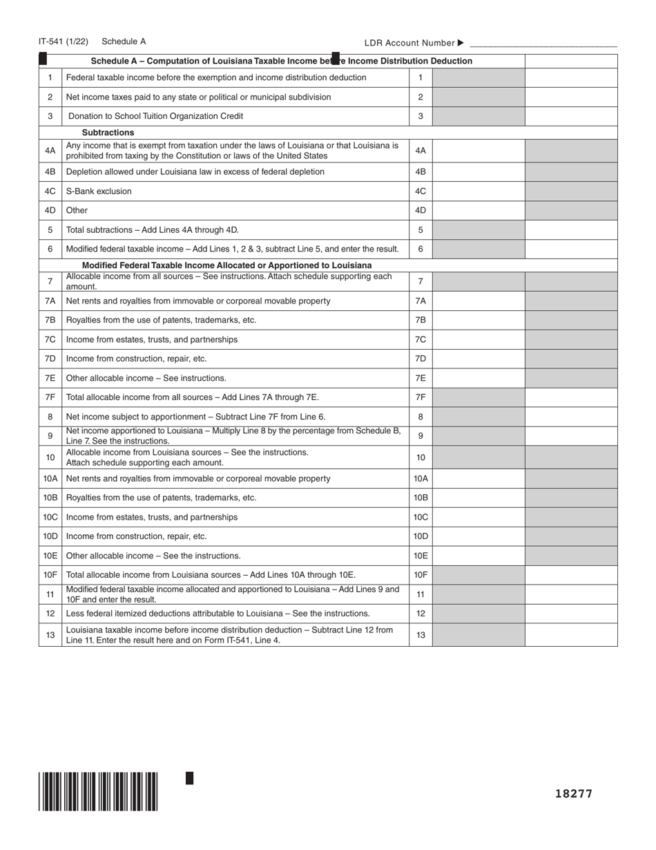 Form IT-541 Fiduciary Income Tax Return - Louisiana, Page 7