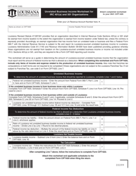 Document preview: Form CIFT-401W Unrelated Business Income Worksheet for IRC 401(A) and 501 Organizations - Louisiana, 2021