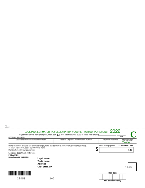 Form CIFT-620ES 2022 Printable Pdf