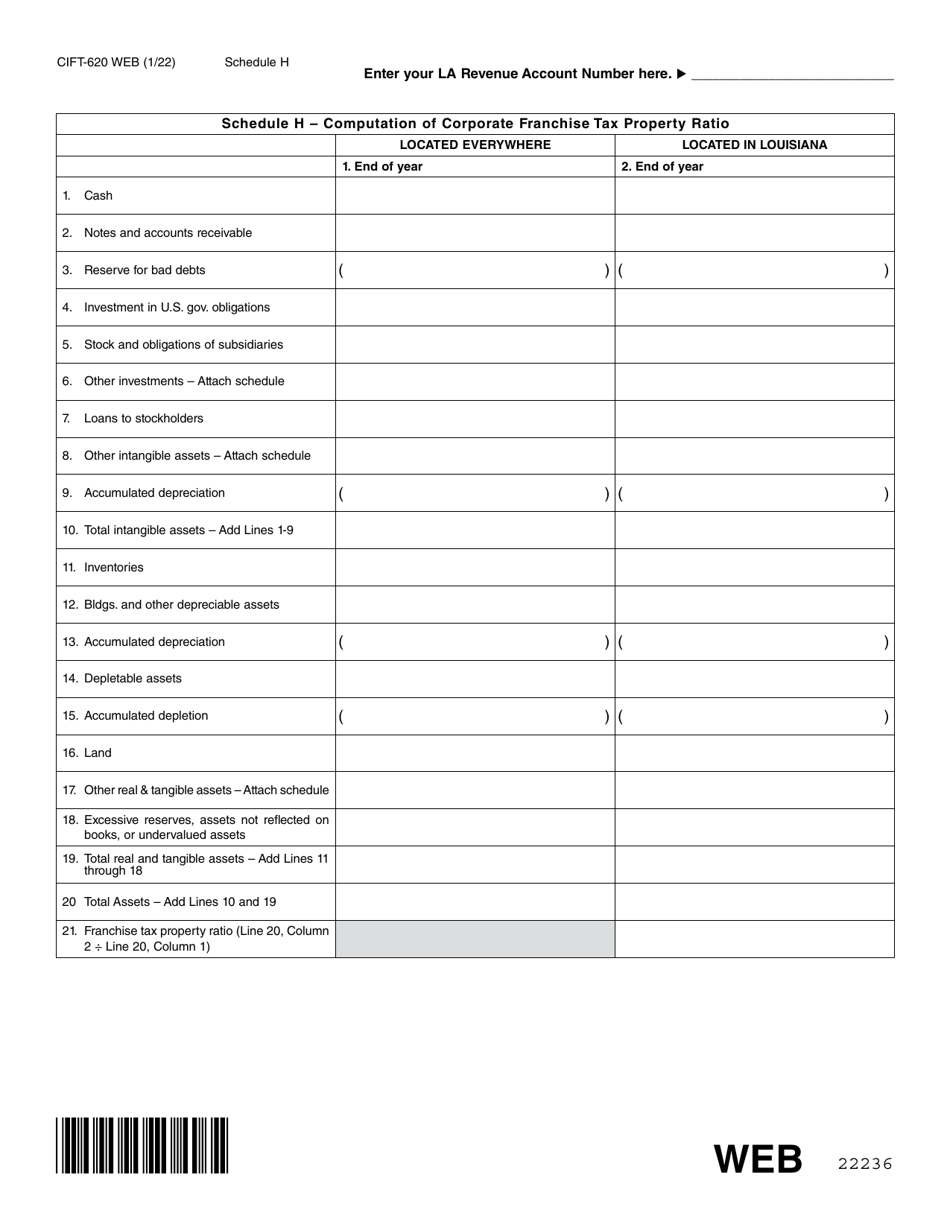 Form CIFT620 2022 Fill Out, Sign Online and Download Fillable PDF