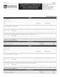 Form R-1048 Annual Application for Exemption From Collection of Louisiana Sales Taxes at Certain Fundraising Activities - Louisiana, Page 2