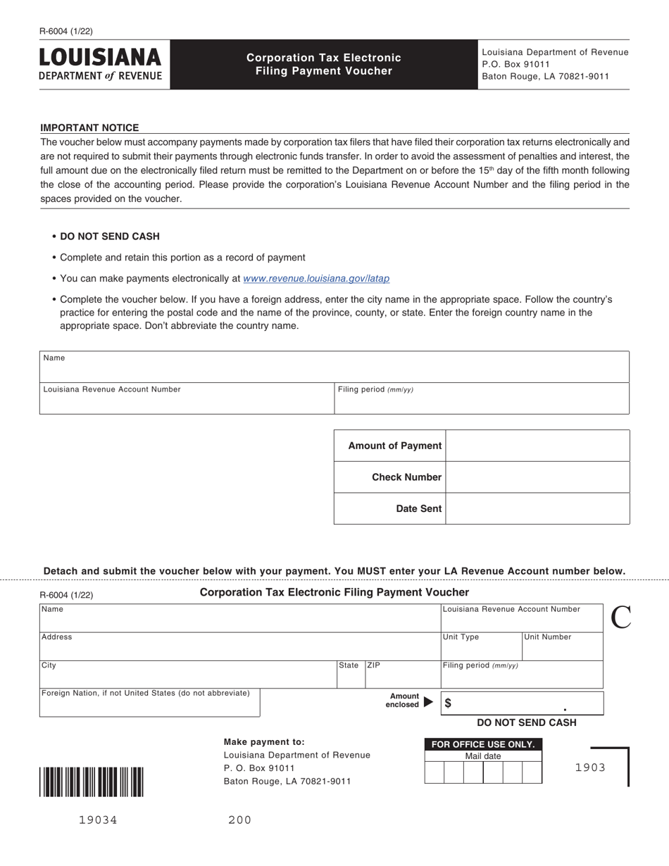 Form R 6004 Download Fillable Pdf Or Fill Online Corporation Tax Electronic Filing Payment 4528