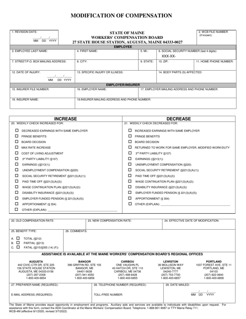 Form WCB-4M  Printable Pdf