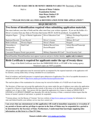 Form MVE-64 Non-commercial Class C Application - Maine, Page 2