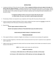 Form MVT-8 Request to Re-issue a Certificate of Title - Maine, Page 2
