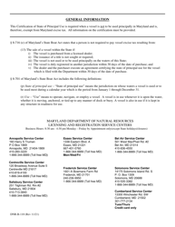 DNR Form B-110 Certification of State of Principal Use - Maryland, Page 2