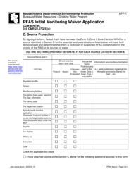 Form APP-1 Pfas Initial Monitoring Waiver Application - Massachusetts, Page 2