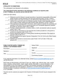 Form EQP5971A Stipulation to Conditions Required for Approval of a Privately Owned Type I Public Water Supply - Michigan, Page 2