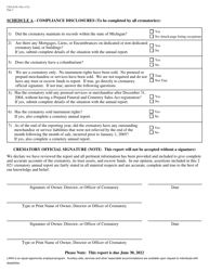 Form CSCL/LCE-102A Crematory Annual Report - Michigan, Page 2