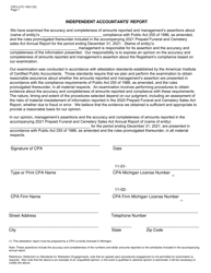 Form CSCL/LFC-100 Prepaid Funeral and Cemetery Sales Act Annual Report - Michigan, Page 7