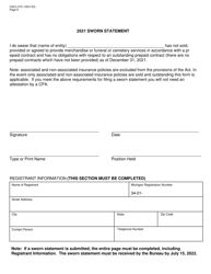 Form CSCL/LFC-100 Prepaid Funeral and Cemetery Sales Act Annual Report - Michigan, Page 9