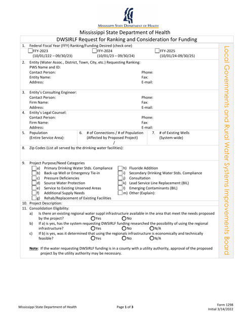 Form 1298  Printable Pdf