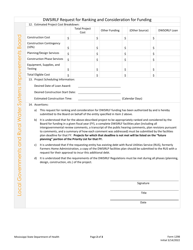 Form 1298 Dwsirlf Request for Ranking and Consideration for Funding - Mississippi, Page 2
