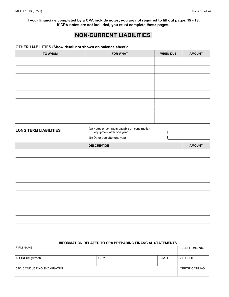 Form 1313 Download Fillable PDF or Fill Online Construction ...