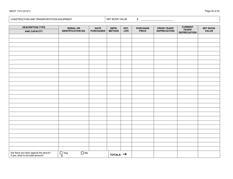 Form 1313 Download Fillable PDF or Fill Online Construction ...