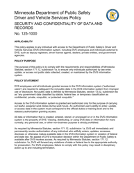 Document preview: Security and Confidentiality of Data and Records Access Attestation - Minnesota