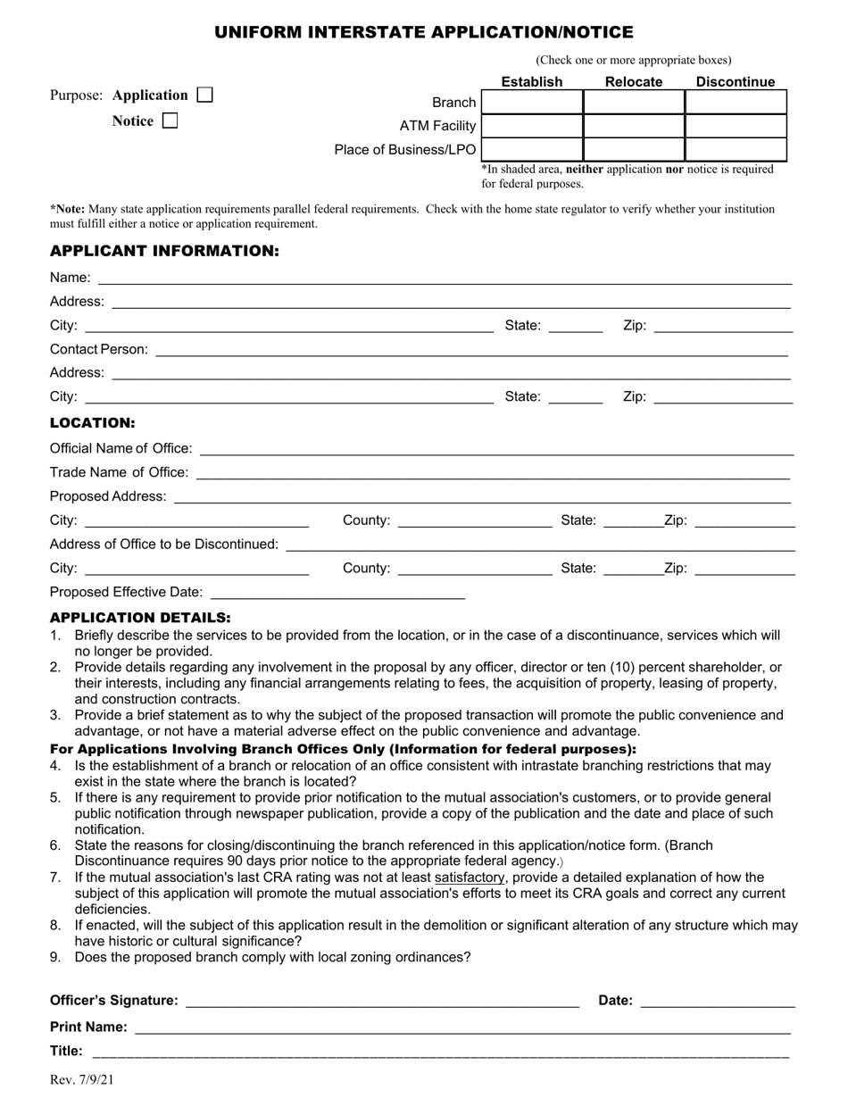 Uniform Interstate Application / Notice - Montana, Page 1