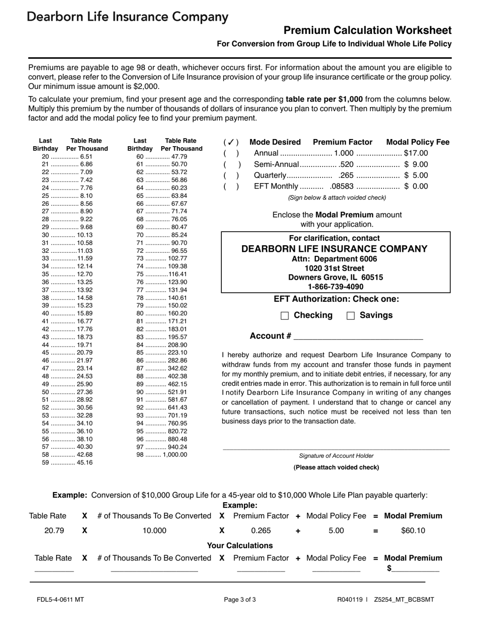 Application to Convert Group Life Insurance - Montana, Page 3