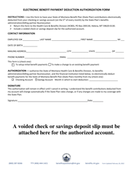Electronic Benefit Payment Deduction Authorization Form - Montana