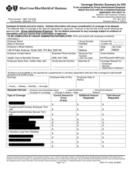 Evidence of Insurability Application - Montana