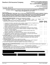 Evidence of Insurability Application - Montana, Page 3