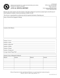 Document preview: Form LS-113 Annual Mining Report - Missouri