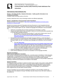 Instructions for Combined Sewer Overflow Preliminary Public Notification Plan - Massachusetts, Page 2