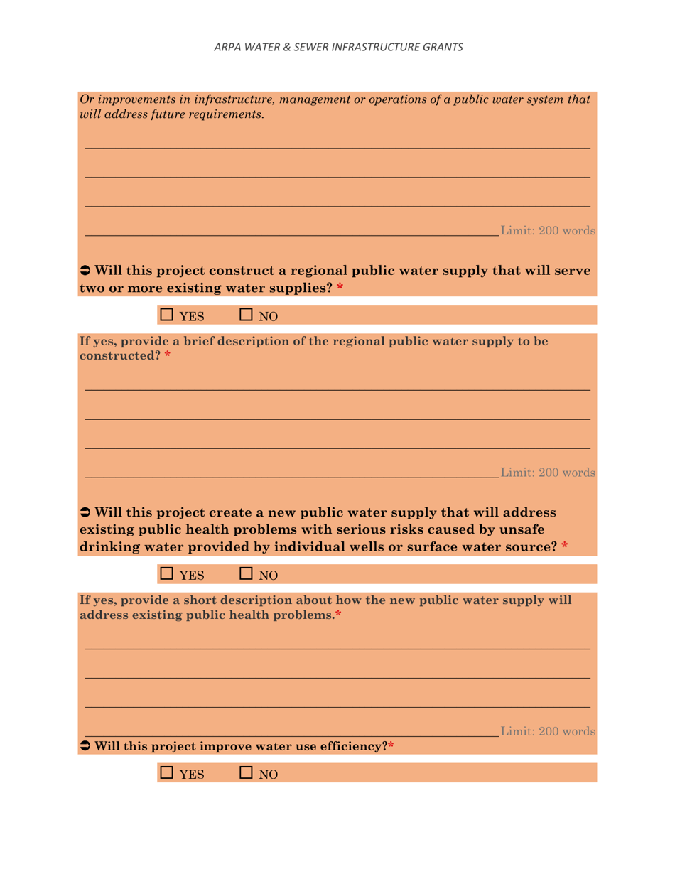 Arpa Water  Sewer Infrastructure Grant Application Worksheet - Minimum Allocation Grant - Montana, Page 17