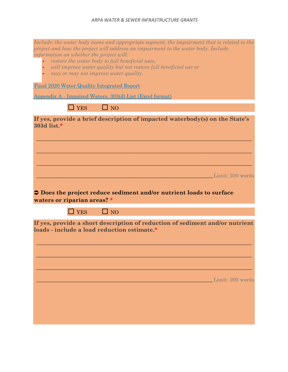Arpa Water  Sewer Infrastructure Grant Application Worksheet - Minimum Allocation Grant - Montana, Page 20