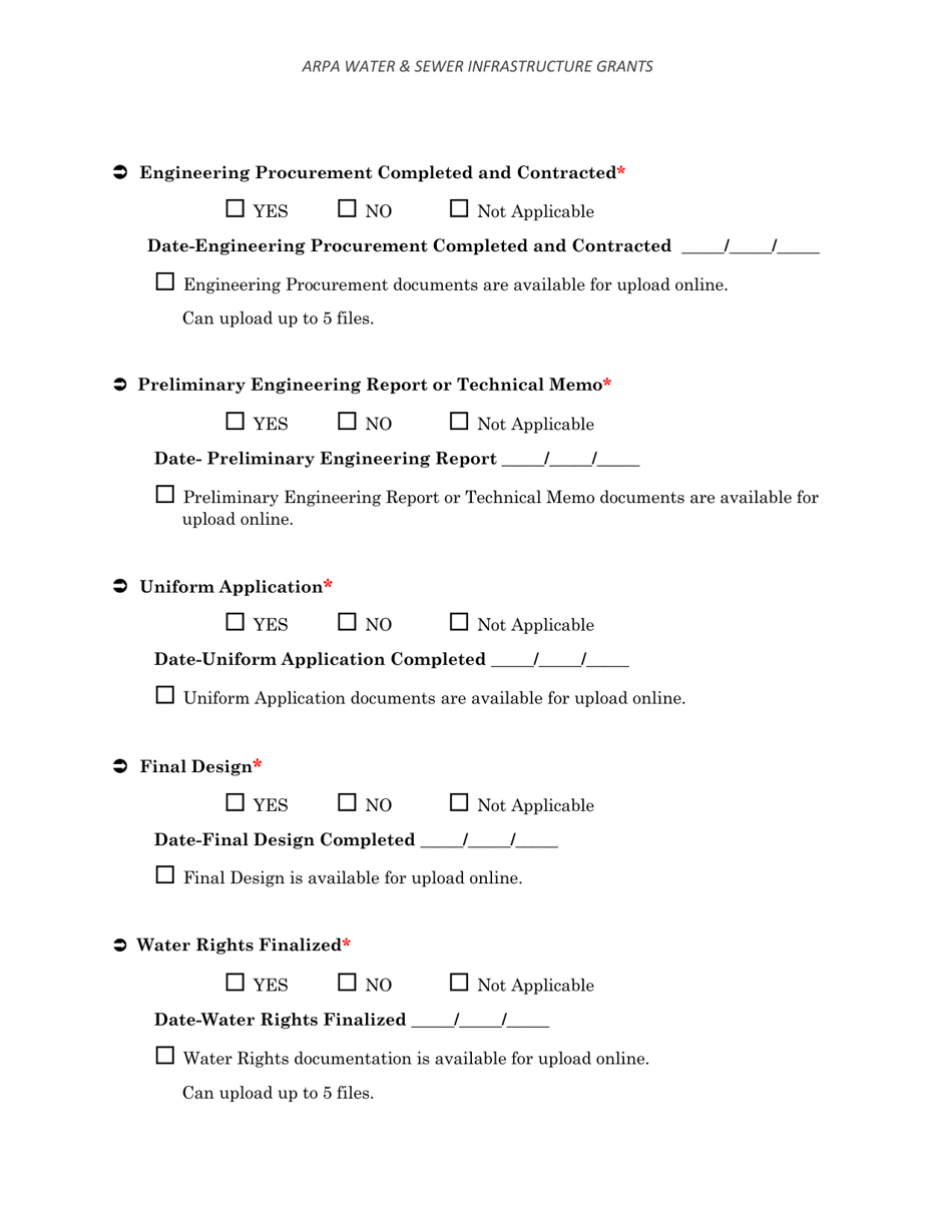 Arpa Water  Sewer Infrastructure Grant Application Worksheet - Minimum Allocation Grant - Montana, Page 28