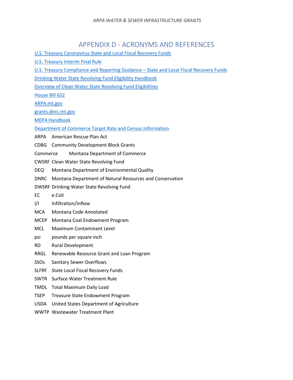 Arpa Water  Sewer Infrastructure Grant Application Worksheet - Minimum Allocation Grant - Montana, Page 35