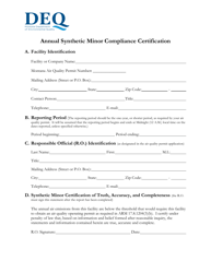 Document preview: Annual Synthetic Minor Compliance Certification - Montana