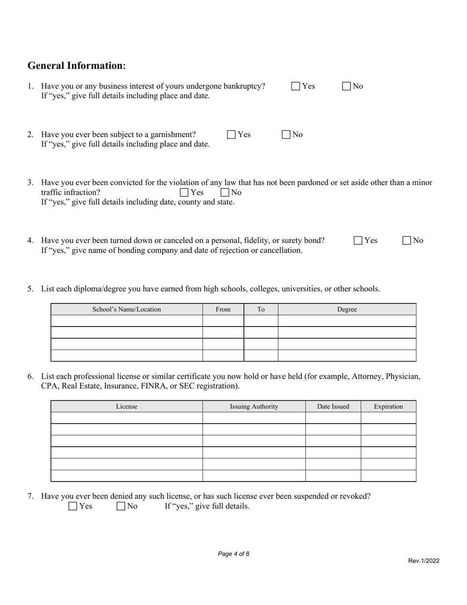 Application for Credit Union Loan Officers License - Nebraska, Page 4