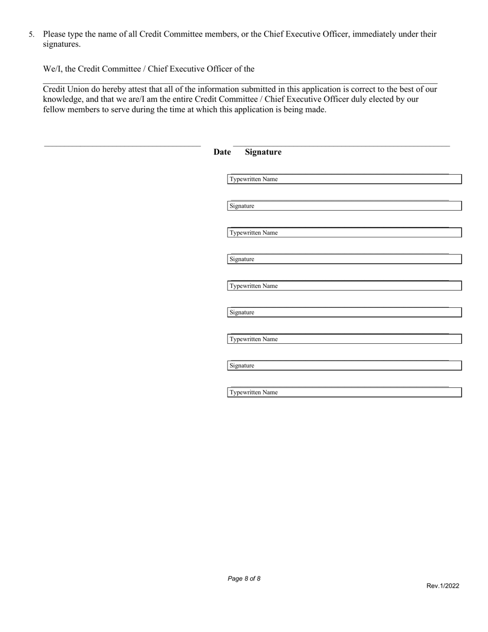 Application for Credit Union Loan Officers License - Nebraska, Page 8